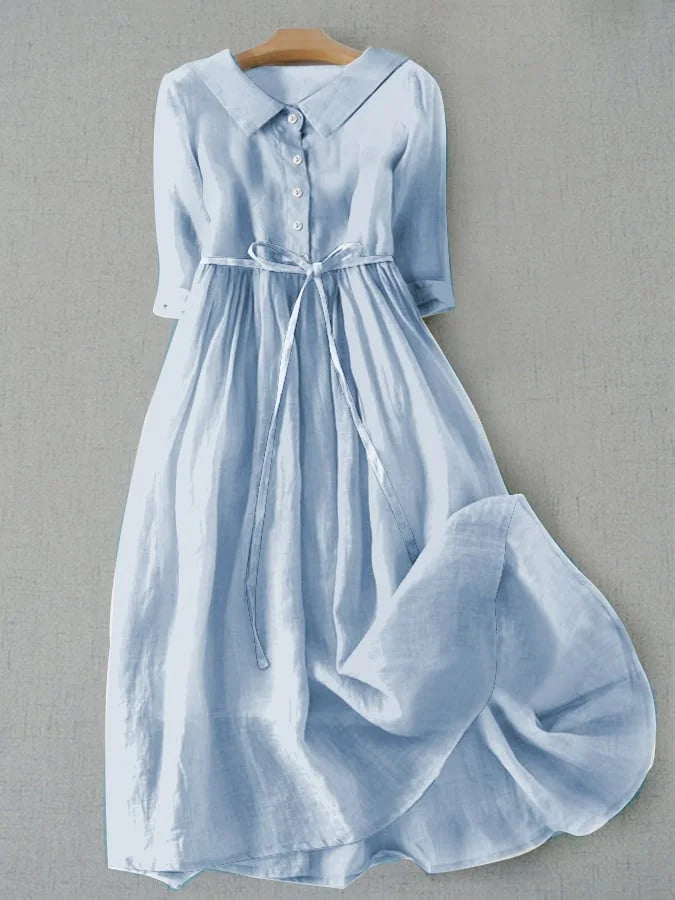 Lux | Elegant Dress with Half-Length Sleeves and Waistband