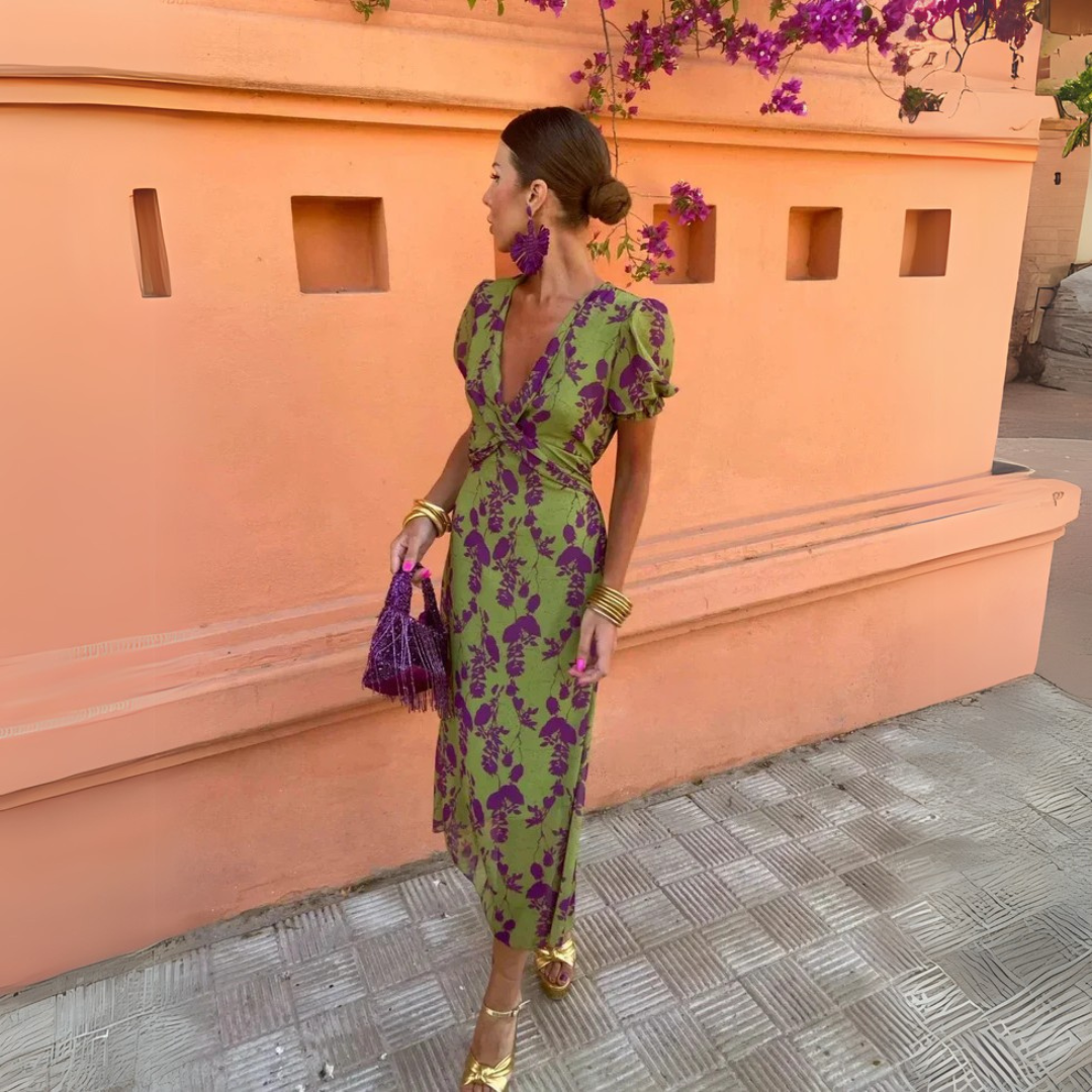 Danielle | Midi Dress with Floral Pattern