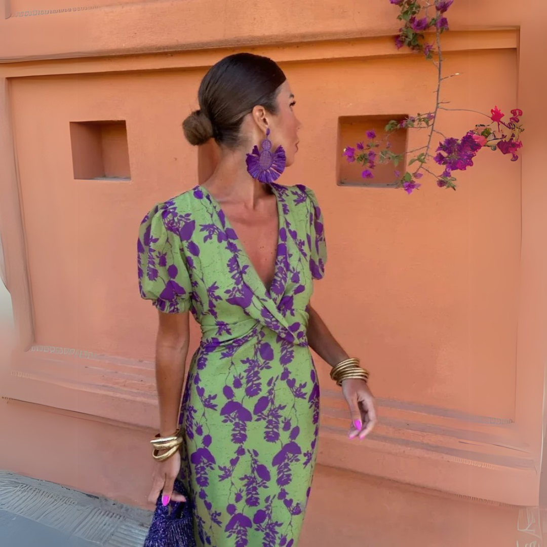 Danielle | Midi Dress with Floral Pattern
