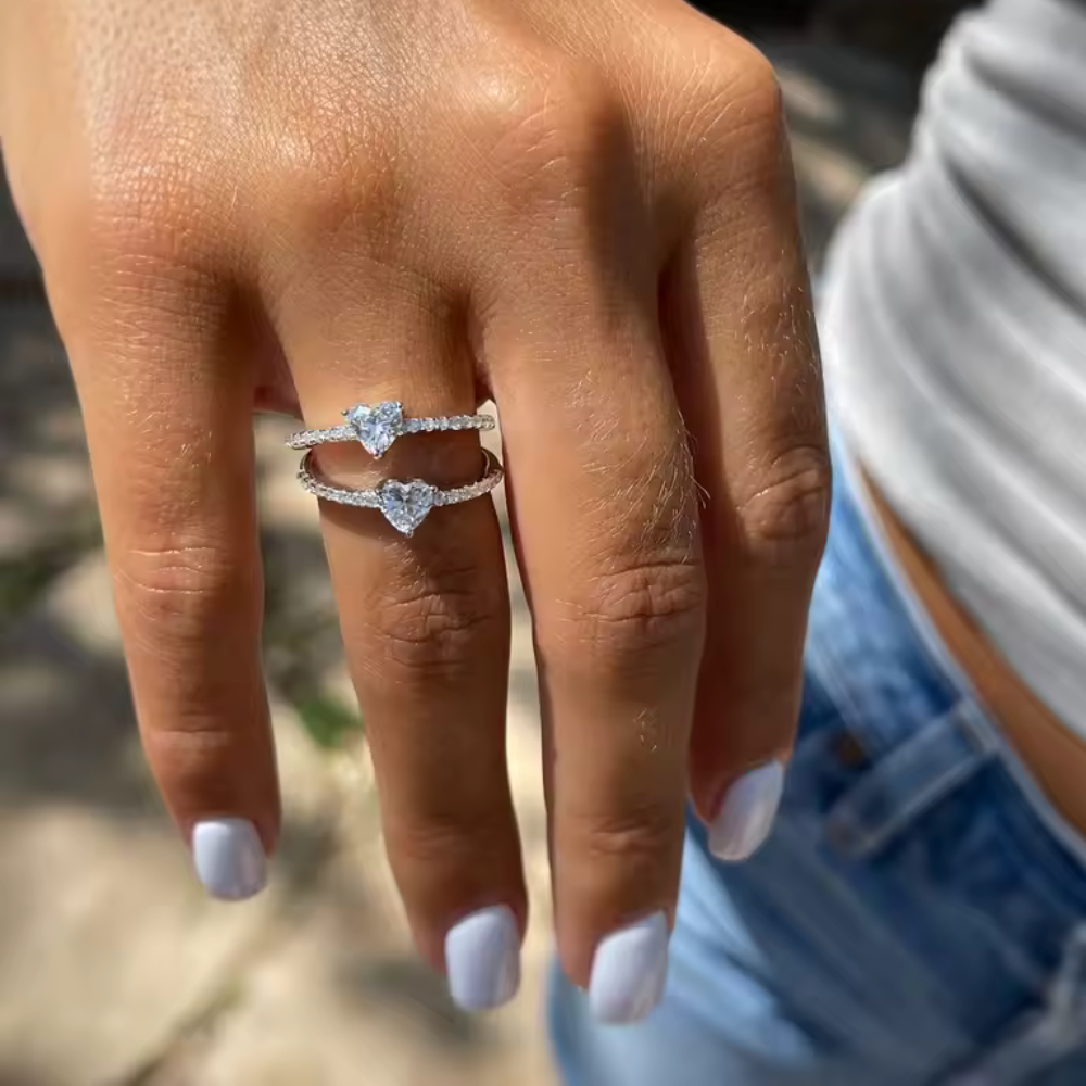 HEART CZ ENGAGEMENT RING