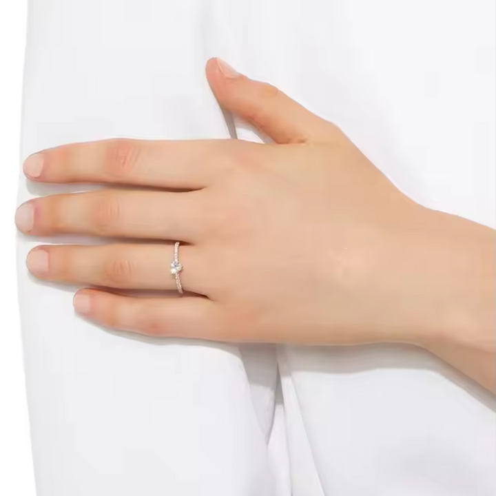 HEART CZ ENGAGEMENT RING