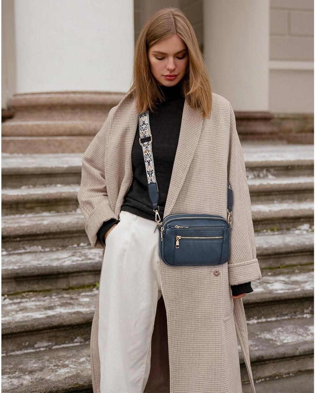 Camille | Elegant leather shoulder bag for women with practical compartments