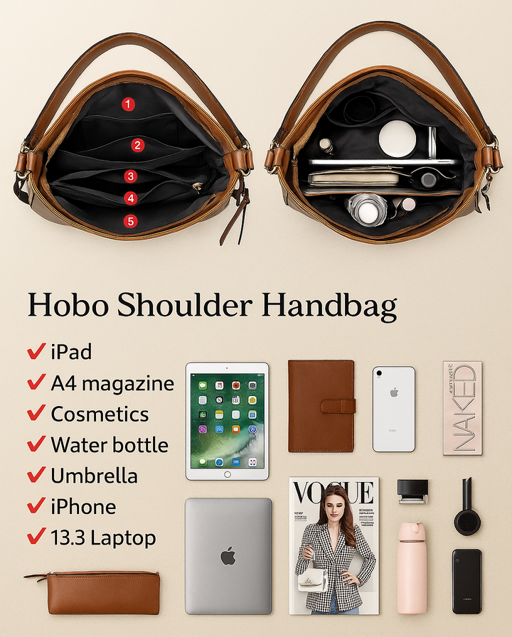 Blakely | Luxury Leather Hobo Handbag
