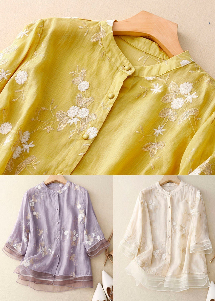 Kourtney | Chic Blouse with Embroidered Accents