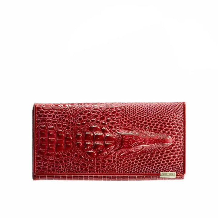 Caroline | Luxury Crocodile-Embossed Leather Wallet for Women