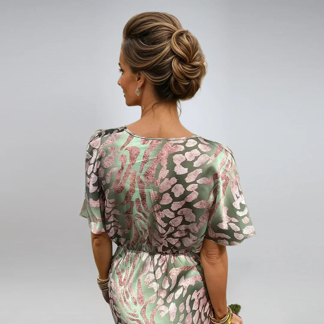Kelsey | Long Dress with V-Neck and Twisted Finish