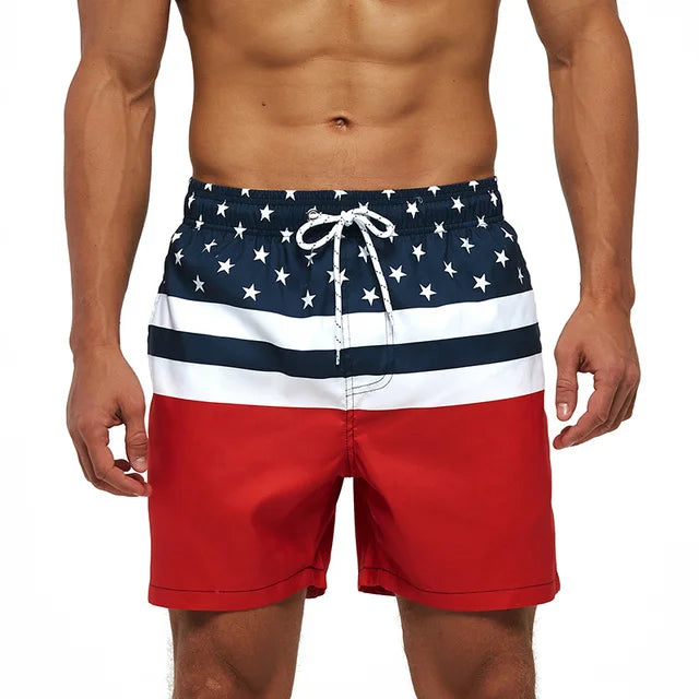 Albert | Bold Star-Striped Beach Shorts