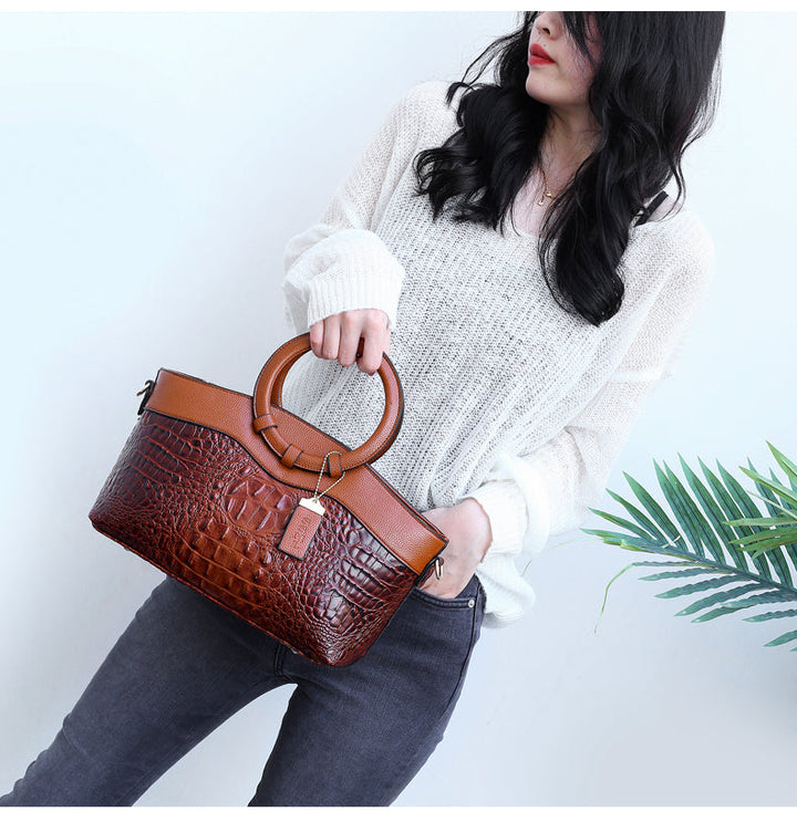 Oriana | Retro Gradient Crocodile Handbag
