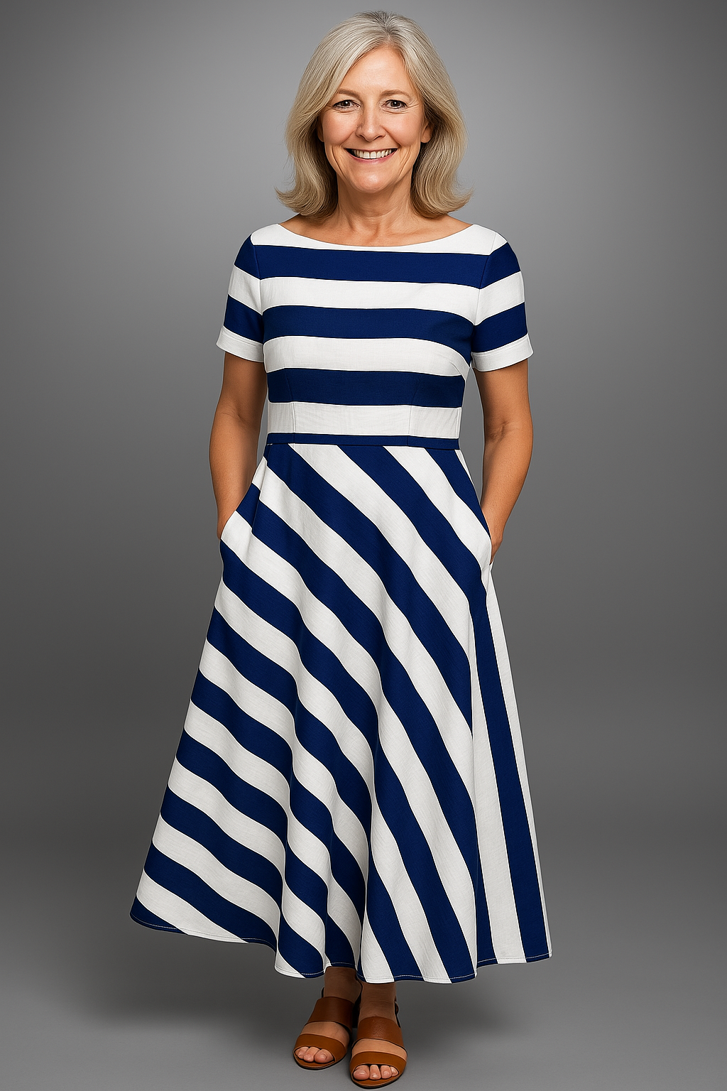 Natalia | Handmade Striped Maxi Dress