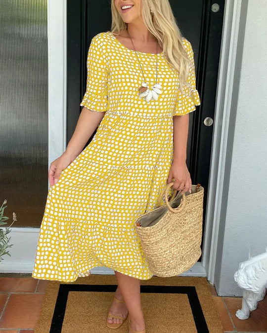 Mary | Ruffle Sleeve Midi Dress