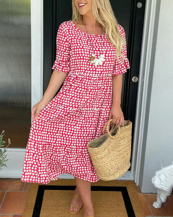 Mary | Ruffle Sleeve Midi Dress