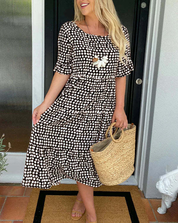 Mary | Ruffle Sleeve Midi Dress