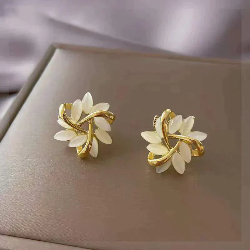 Luxurious White Opal Earrings