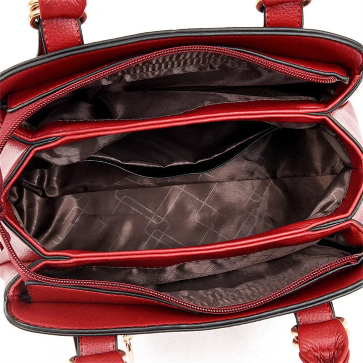 maria | burgundy handbag with double handles