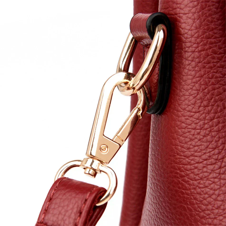 maria | burgundy handbag with double handles