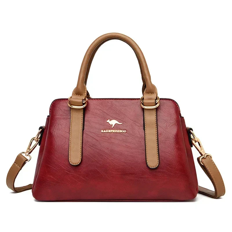 maria | burgundy handbag with double handles