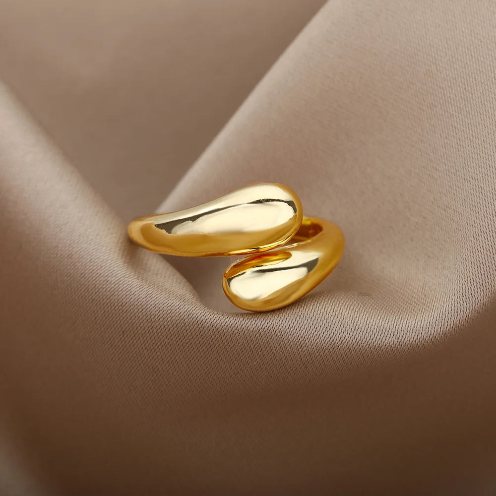 Roestvrij Stalen Ringen Voor Vrouwen 2024 Trend Nieuw In Goud Kleur Ring Femme Bruidspaar Sieraden Gratis Verzending Item Anillos Mujer