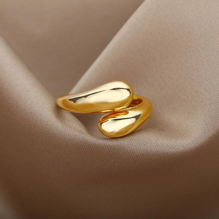 Roestvrij Stalen Ringen Voor Vrouwen 2024 Trend Nieuw In Goud Kleur Ring Femme Bruidspaar Sieraden Gratis Verzending Item Anillos Mujer