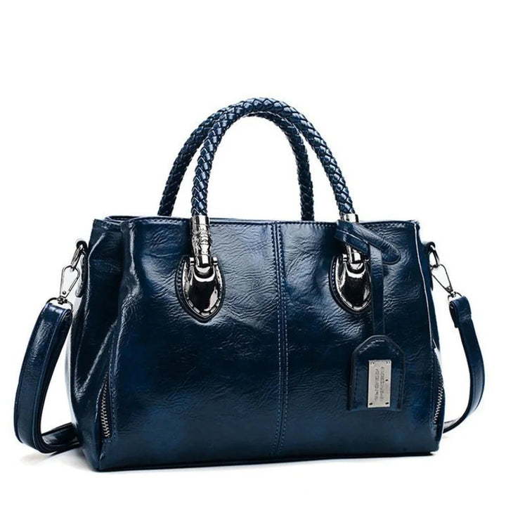 Pia | Elegant leather bag with braided handles