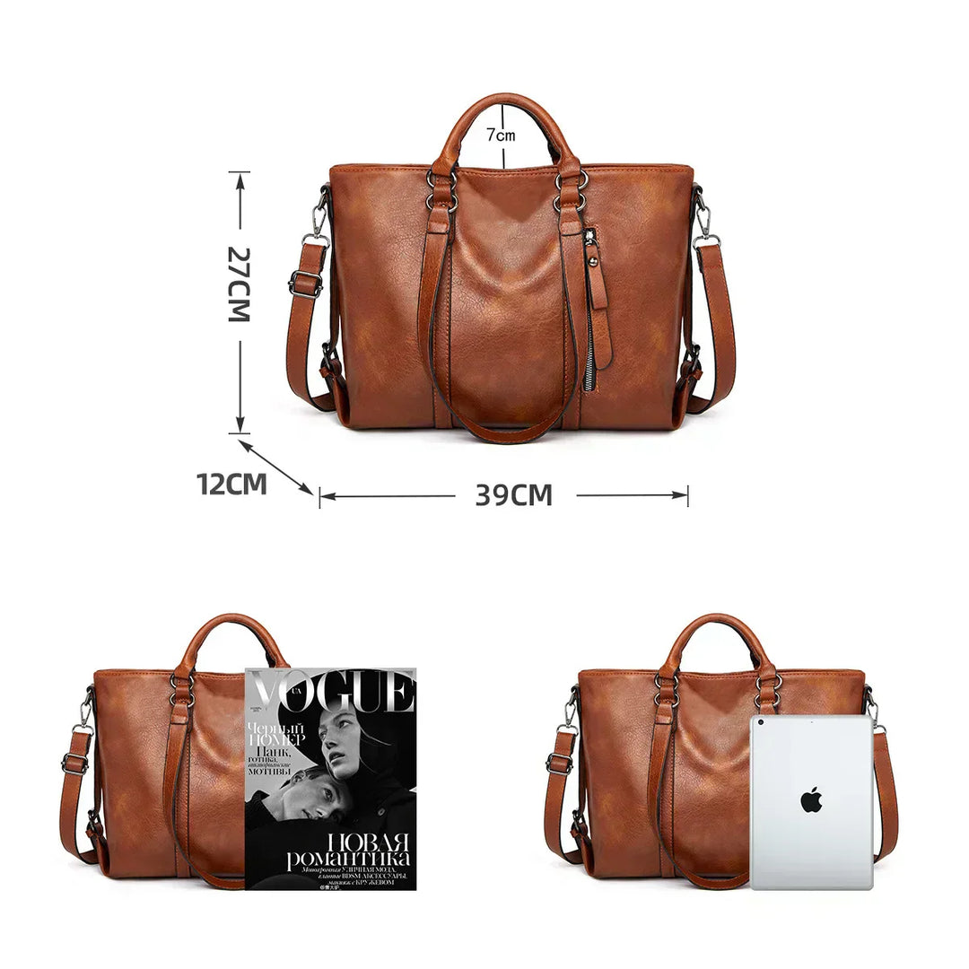 Signe | Large Capacity Leather Shoulder Bag