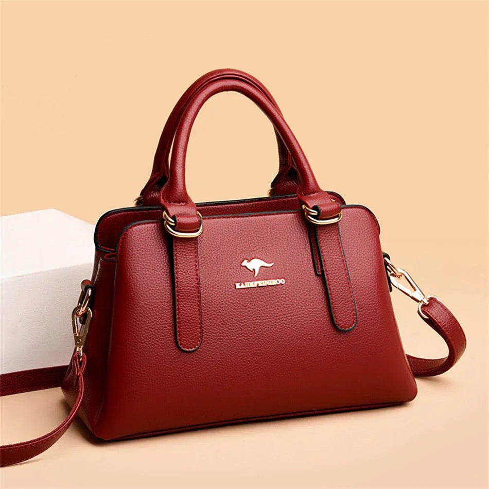 maria | burgundy handbag with double handles
