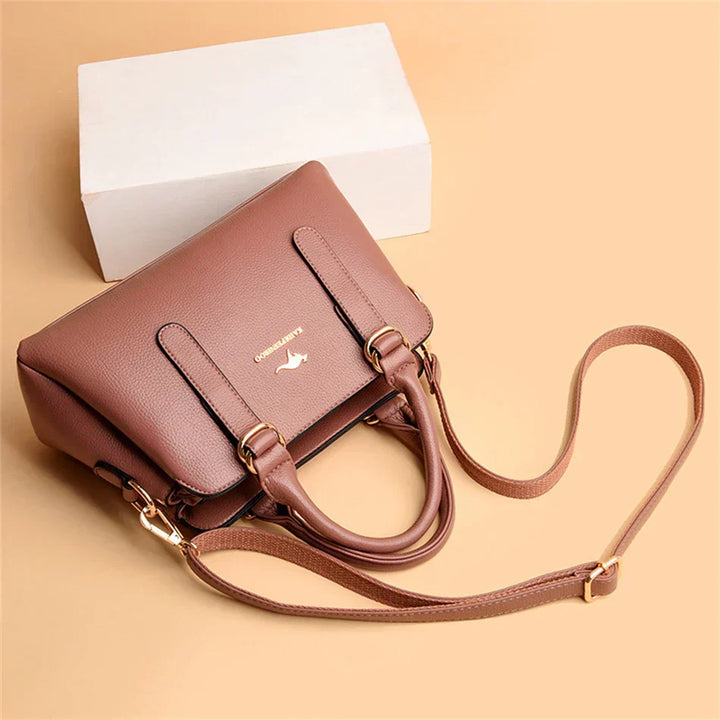 maria | burgundy handbag with double handles