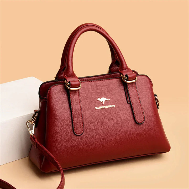 maria | burgundy handbag with double handles