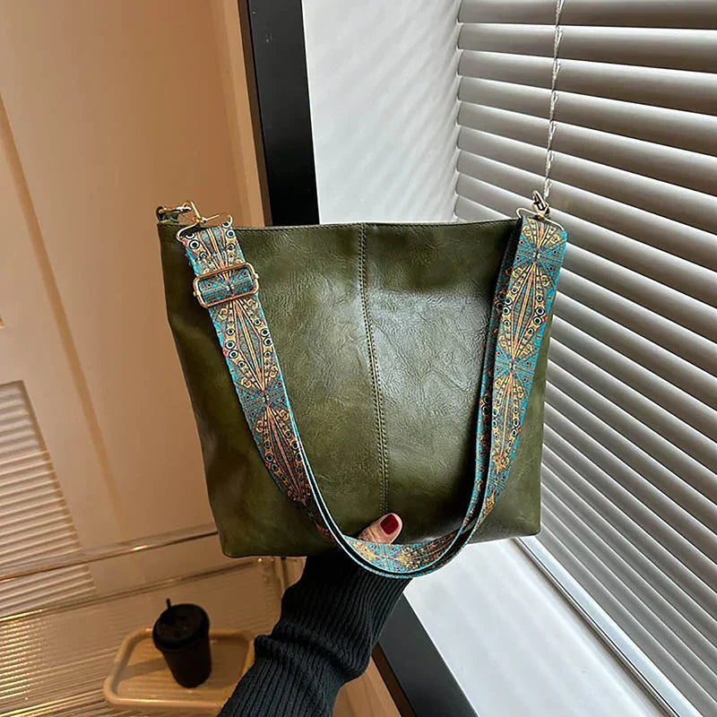 Alora | Vintage PU Leather Crossbody Shoulder Bag