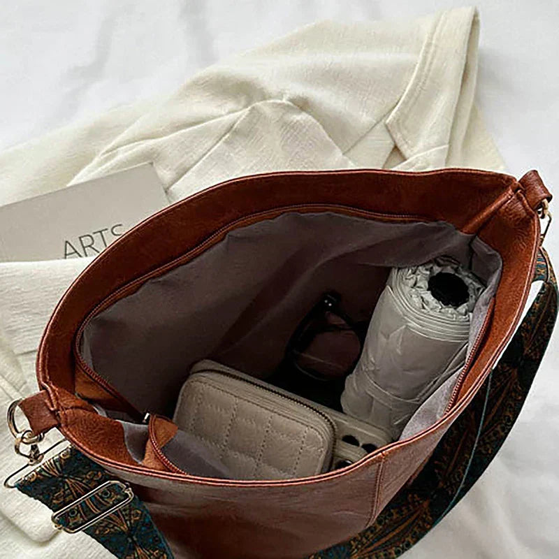 Alora | Vintage PU Leather Crossbody Shoulder Bag