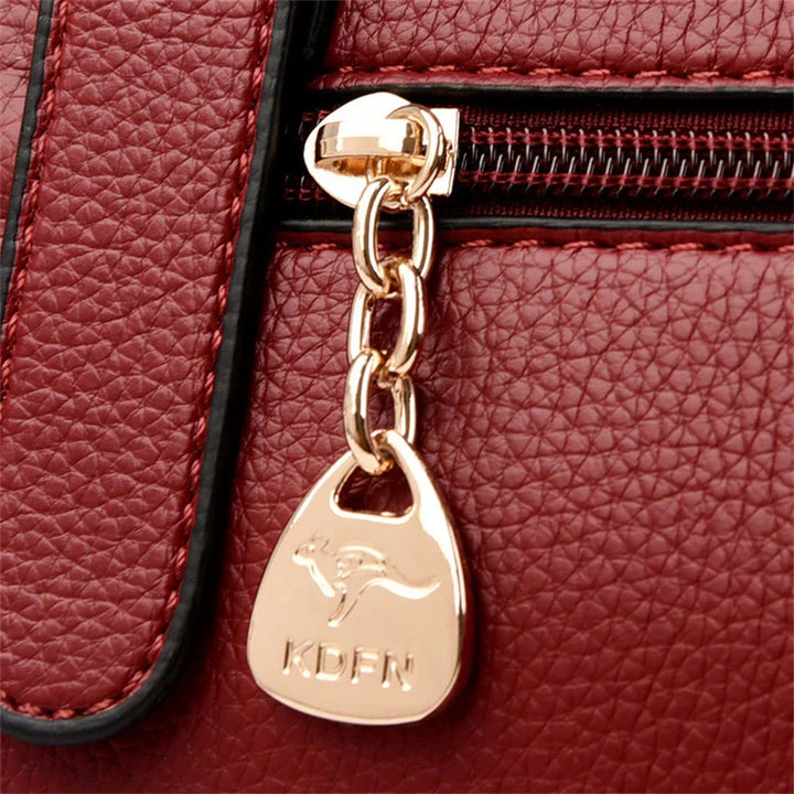maria | burgundy handbag with double handles