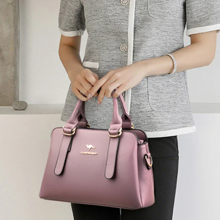 maria | burgundy handbag with double handles