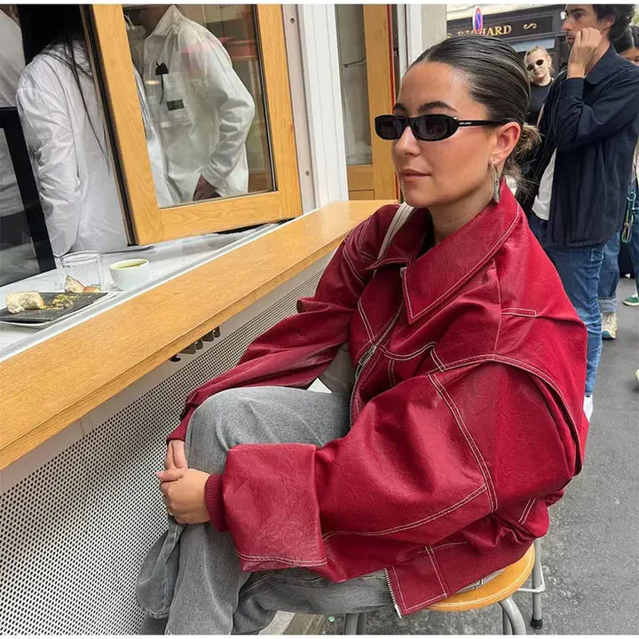 Faye | Oversized Leather Jacket