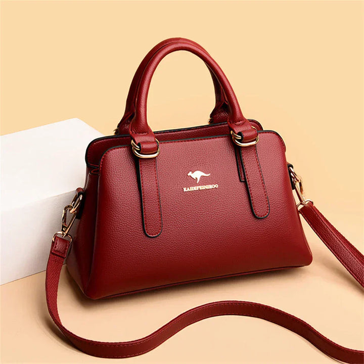 maria | burgundy handbag with double handles