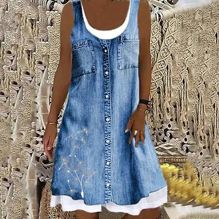 Aria | Soft and Elegant Denim Dress