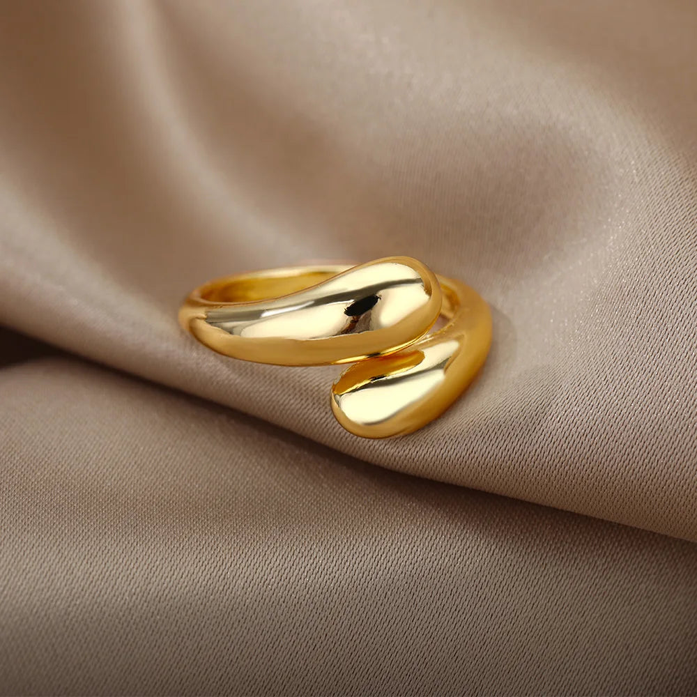 Roestvrij Stalen Ringen Voor Vrouwen 2024 Trend Nieuw In Goud Kleur Ring Femme Bruidspaar Sieraden Gratis Verzending Item Anillos Mujer