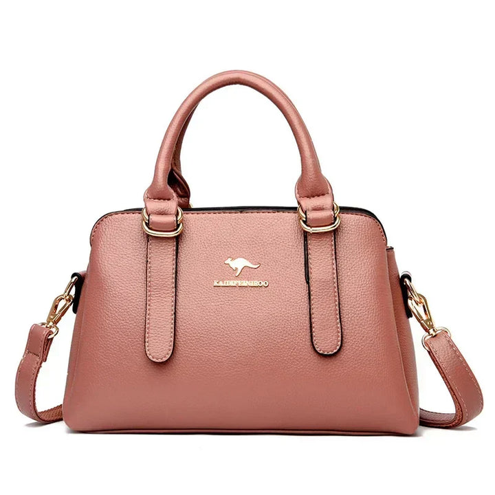 maria | burgundy handbag with double handles