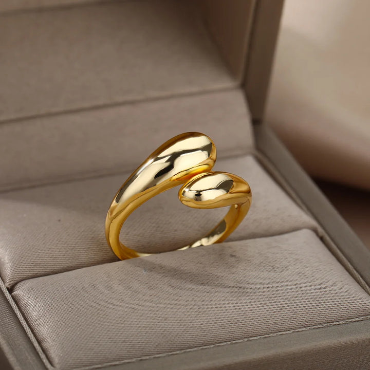Roestvrij Stalen Ringen Voor Vrouwen 2024 Trend Nieuw In Goud Kleur Ring Femme Bruidspaar Sieraden Gratis Verzending Item Anillos Mujer