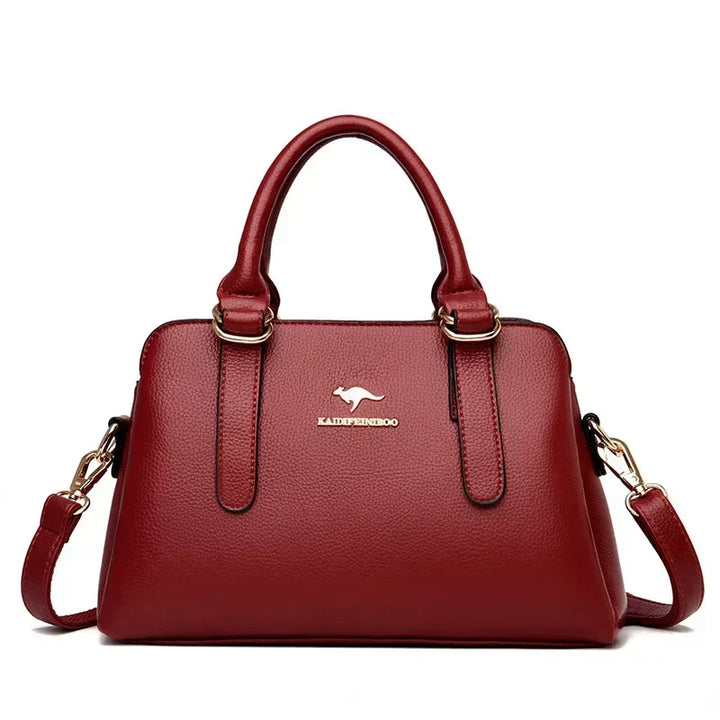maria | burgundy handbag with double handles