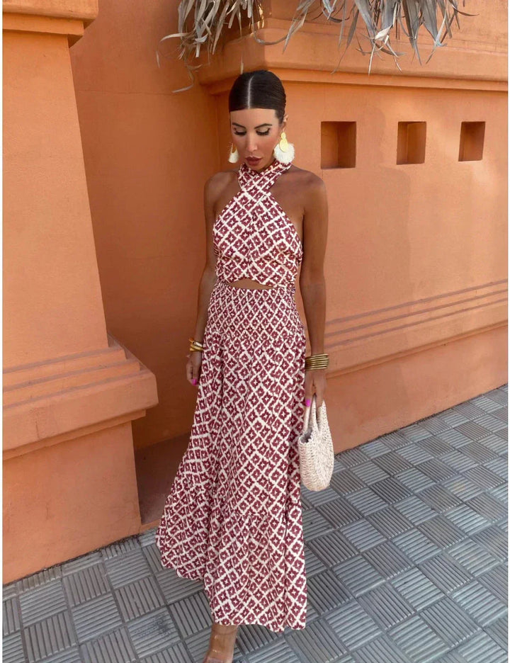 Mickay | Elegant Off-the-Shoulder Midi Dress with Ruching