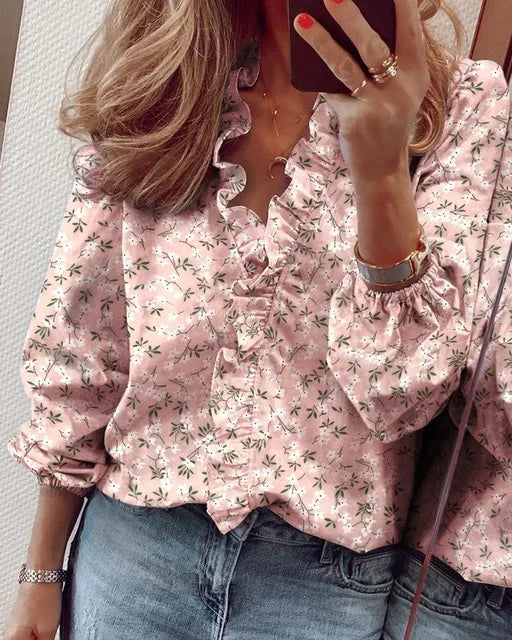 Enola| Feminine Blouse with Playful Ruffles