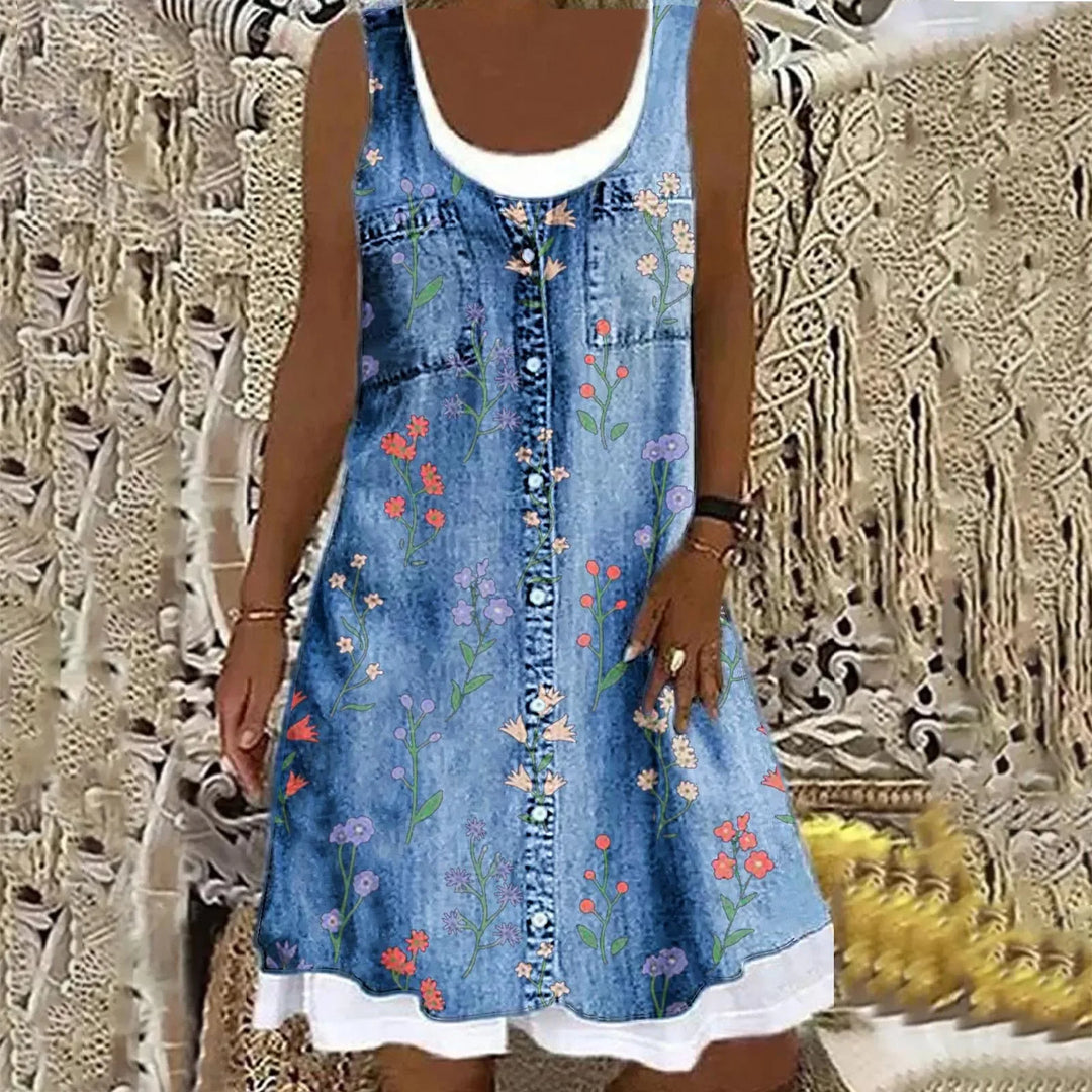 Aria | Soft and Elegant Denim Dress
