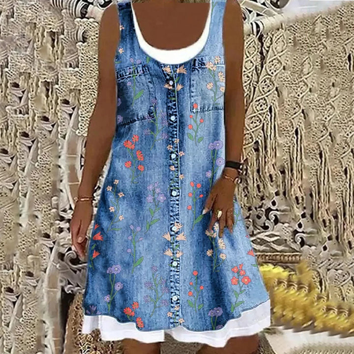 Aria | Soft and Elegant Denim Dress