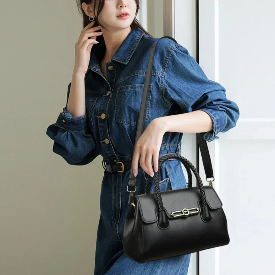 ronja | classic bag with braided handle and gold details