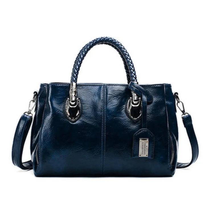 Pia | Elegant leather bag with braided handles