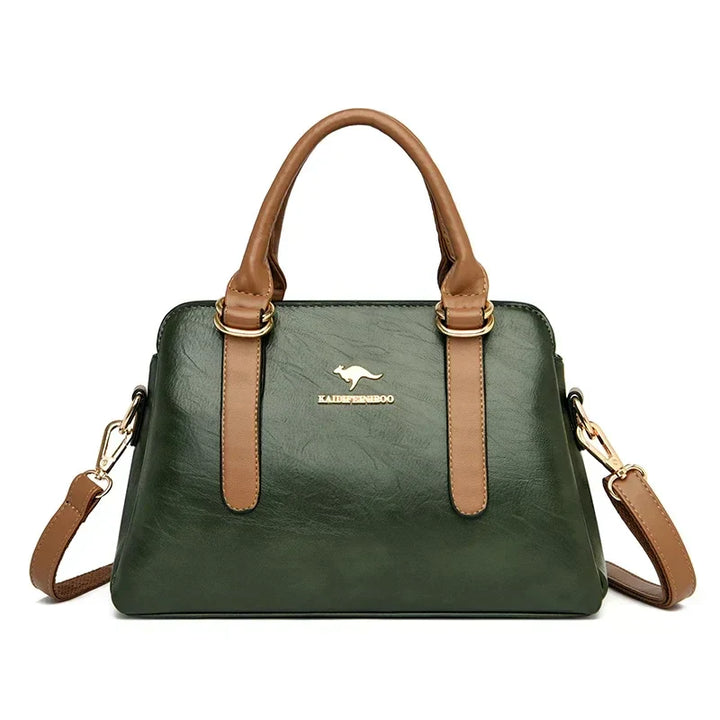 maria | burgundy handbag with double handles