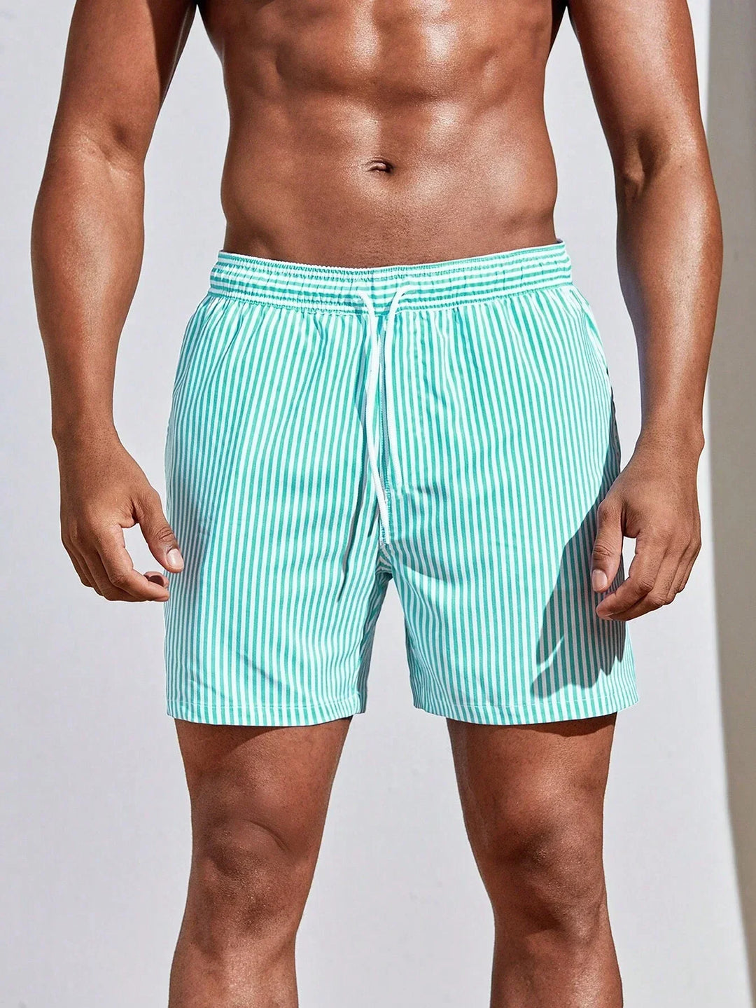Anthony | Casual Striped Swim Trunks