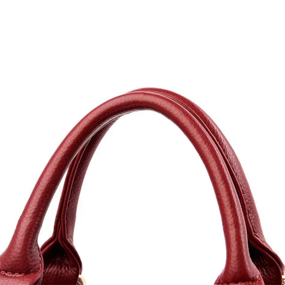 maria | burgundy handbag with double handles