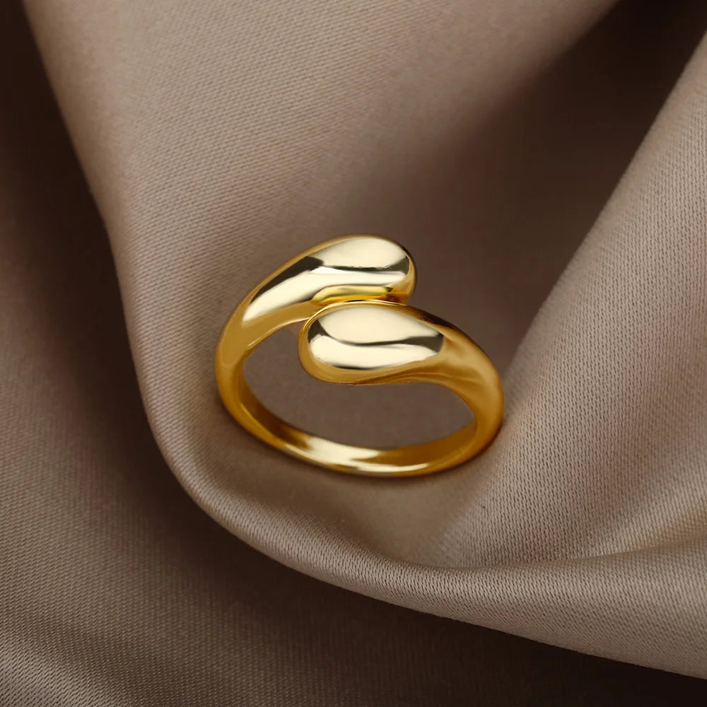 Roestvrij Stalen Ringen Voor Vrouwen 2024 Trend Nieuw In Goud Kleur Ring Femme Bruidspaar Sieraden Gratis Verzending Item Anillos Mujer
