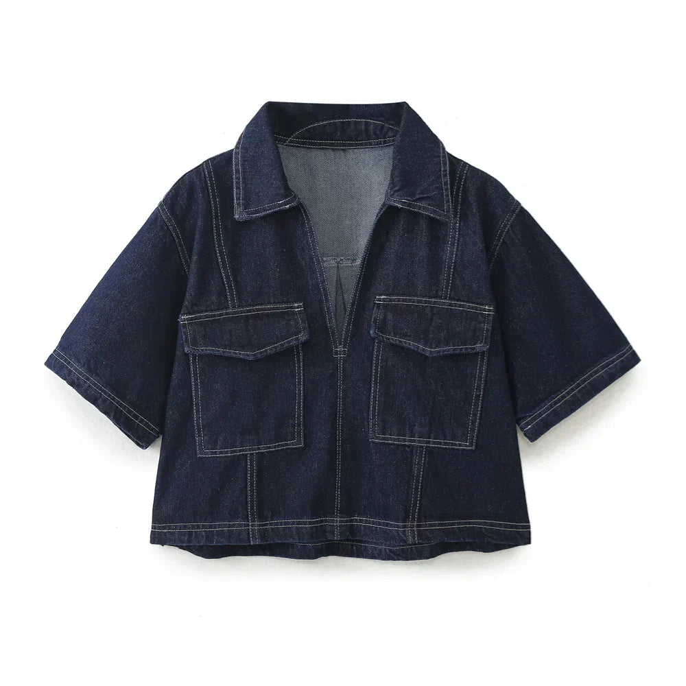 Willow | V-neck Denim Set