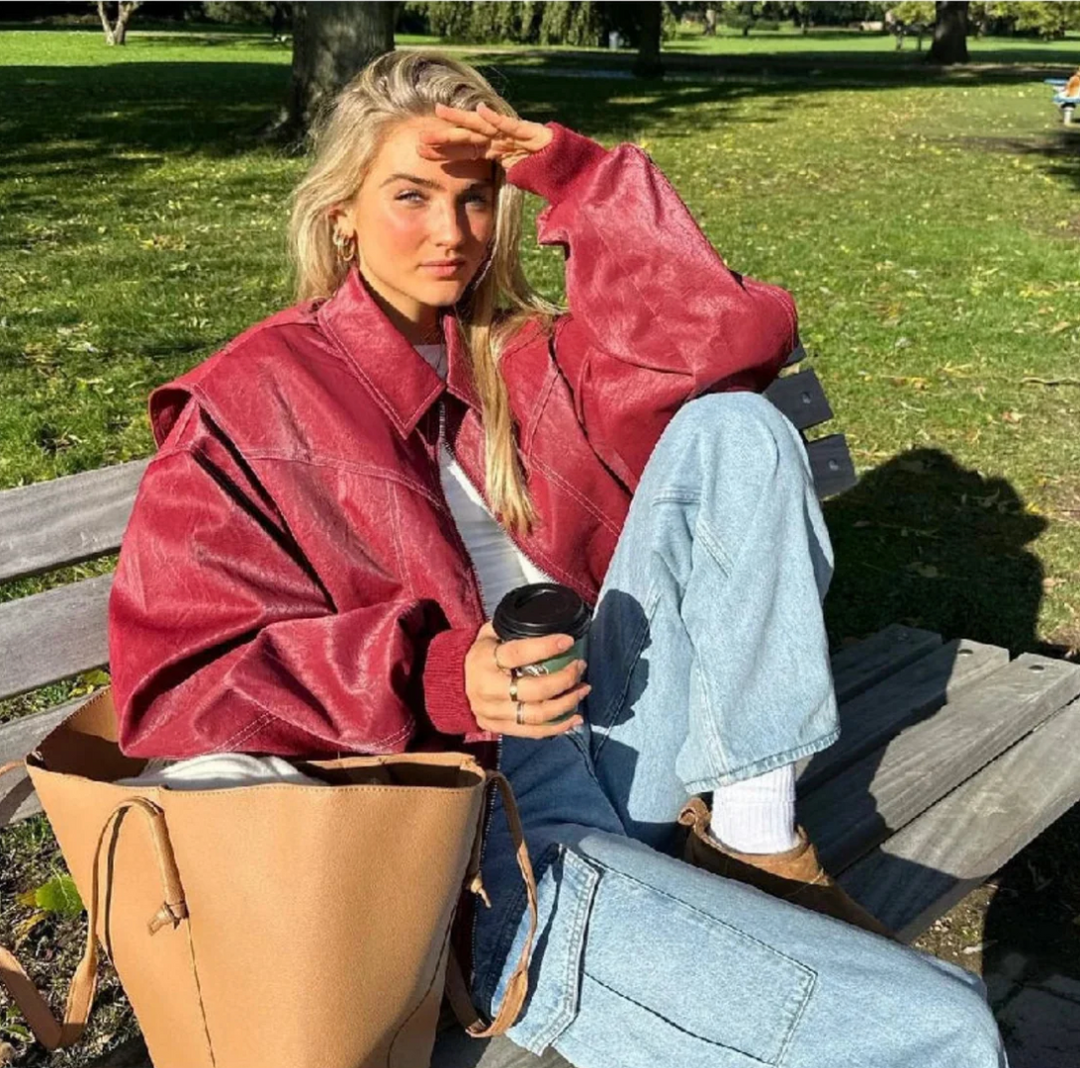Faye | Oversized Leather Jacket